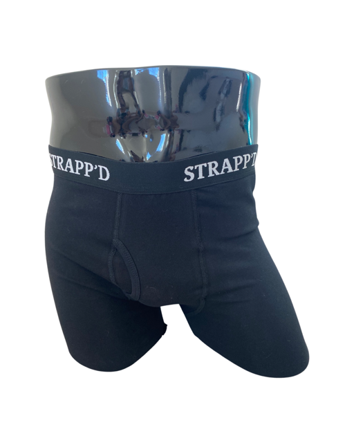 Strapp'd Underwear - Unisex Boxer Brief in Onyx Black/Black