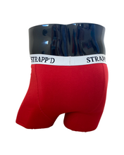 Load image into Gallery viewer, Strapp&#39;d Underwear - Unisex Boxer Brief in Lava Red/White
